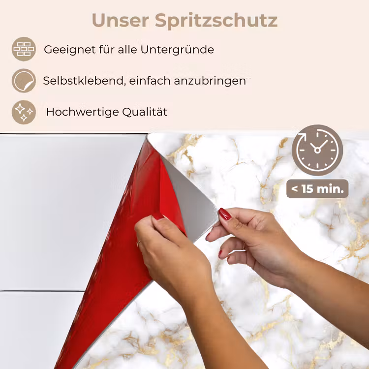 Gouden aders - Marmer - Wit keuken achterwand spatscherm klein 900 -spatscherm_DE