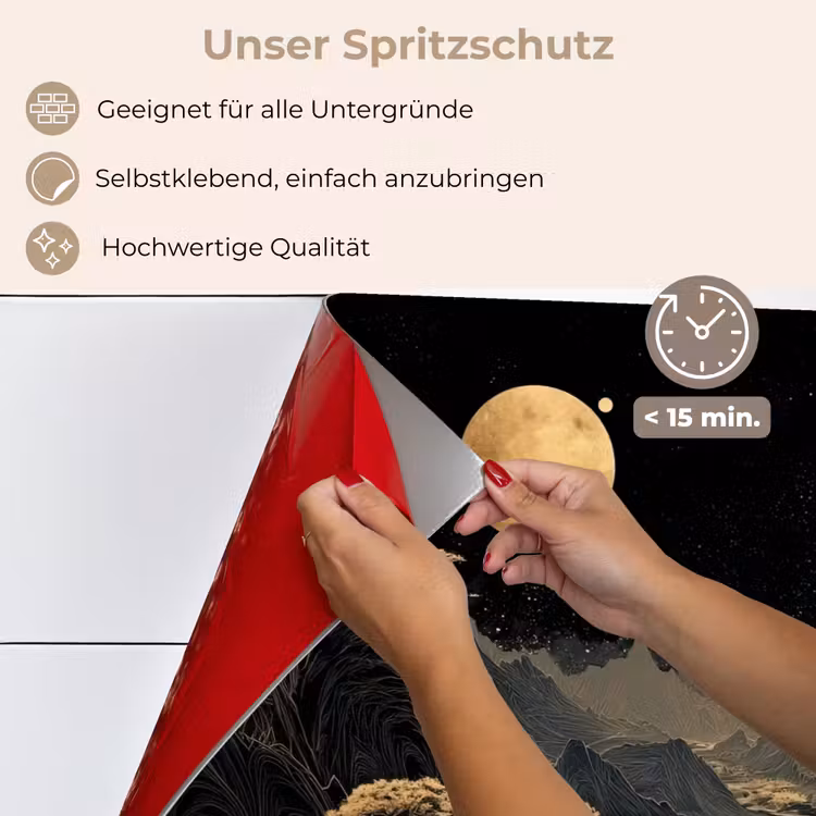 Gouden rivier - Bergen - Maan - Sterrenhemel keuken achterwand spatscherm klein -spatscherm_DE