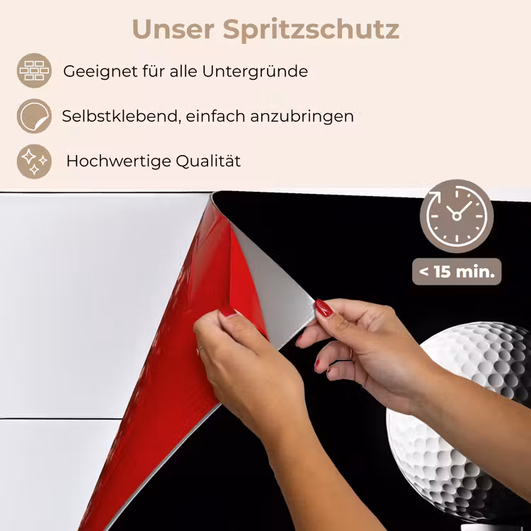 Golfbal - Minimalistisch - Wit keuken achterwand spatscherm klein -spatscherm_DE