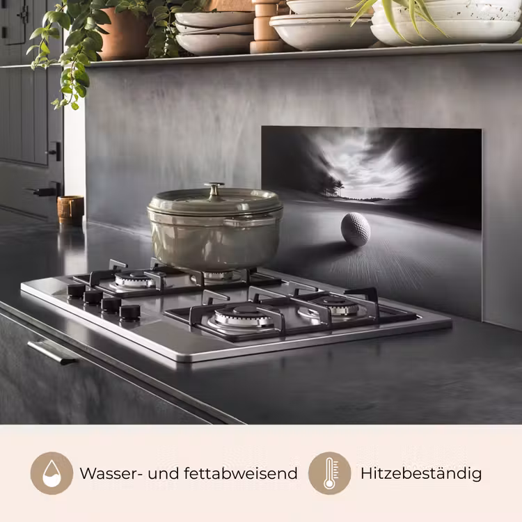 Golfbal - Wazig - Zwart keuken achterwand spatscherm klein -usp_DE
