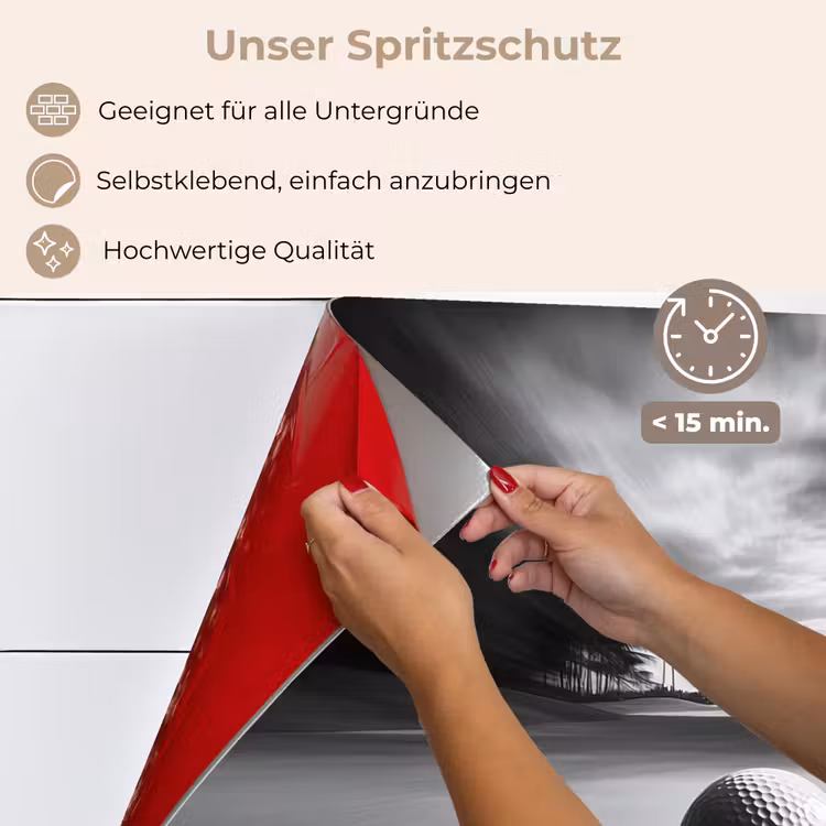 Golfbal - Wazig - Zwart keuken achterwand spatscherm klein -spatscherm_DE