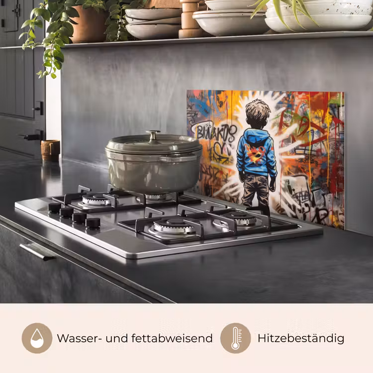 Graffiti - Jongen - Kleuren - Kunst - Street Art keuken achterwand spatscherm klein -usp_DE