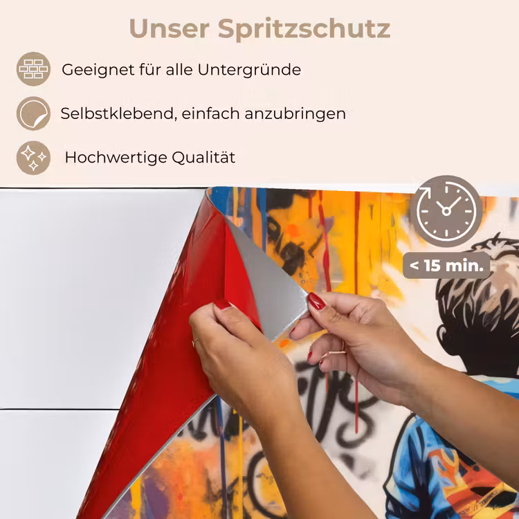 Graffiti - Jongen - Kleuren - Kunst - Street Art keuken achterwand spatscherm klein -spatscherm_DE