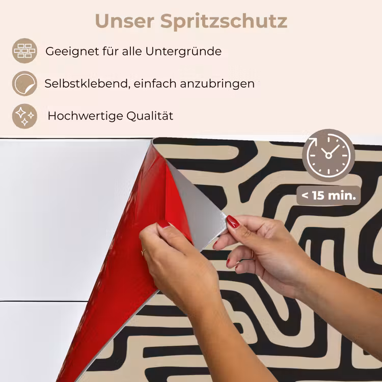 Grafisch - Lijnen - Zwart keuken achterwand spatscherm klein 900 -spatscherm_DE
