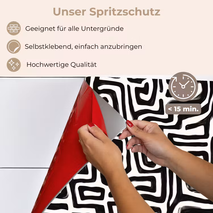 Grafisch - Lijnen - Zwart - Wit keuken achterwand spatscherm klein 900 -spatscherm_DE