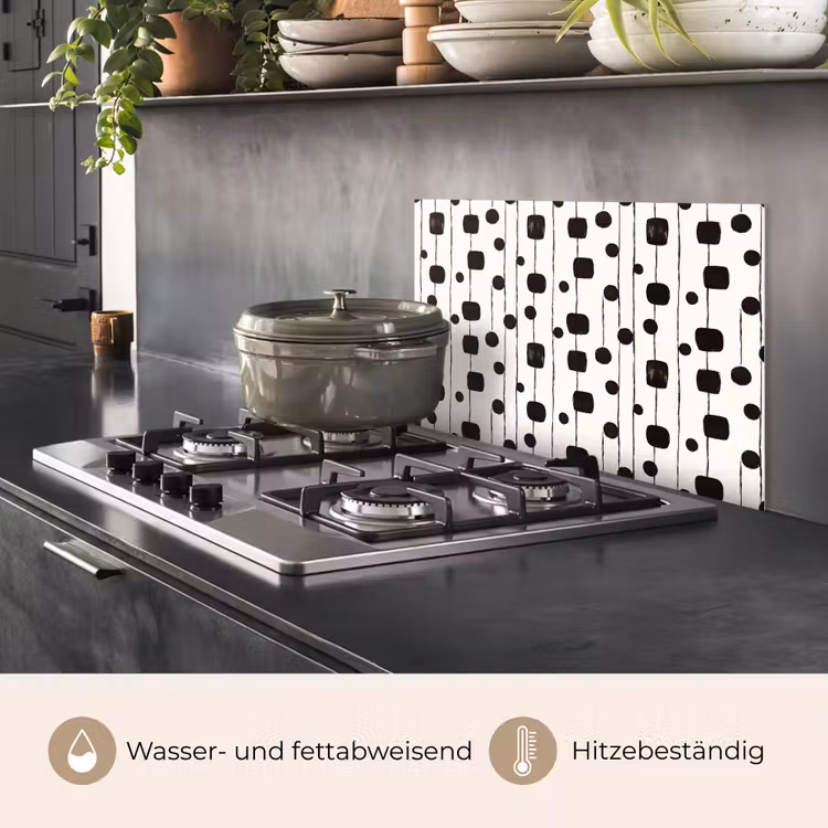 Grafisch - Modern - Zwart keuken achterwand spatscherm klein 900 -usp_DE