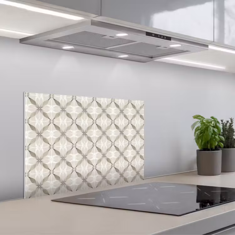 Grafisch - Patroon - Grijs keuken achterwand spatscherm klein 900 -3d_schuin