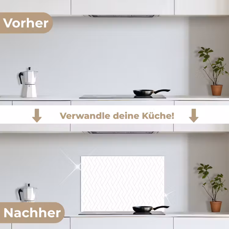 Grafisch - Patroon - Modern keuken achterwand spatscherm klein 900 -voor_na_DE