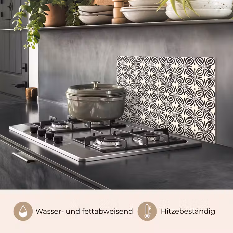 Grafisch - Patroon - Zwart keuken achterwand spatscherm klein 900 -usp_DE