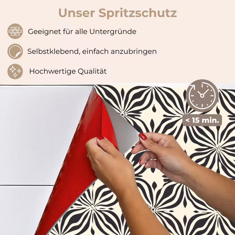 Grafisch - Patroon - Zwart keuken achterwand spatscherm klein 900 -spatscherm_DE