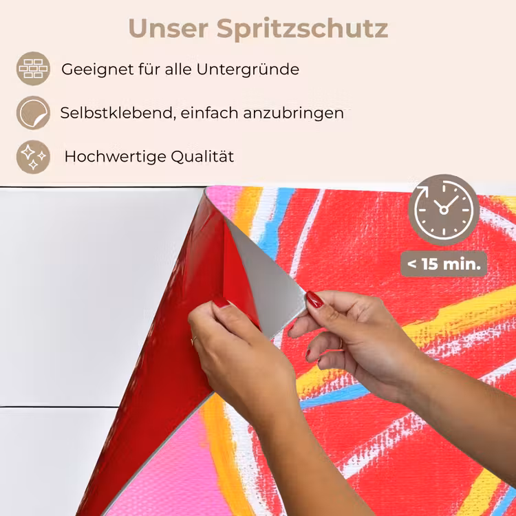 Grapefruit - Geschilderd - Roze - Strepen keuken achterwand spatscherm klein -spatscherm_DE