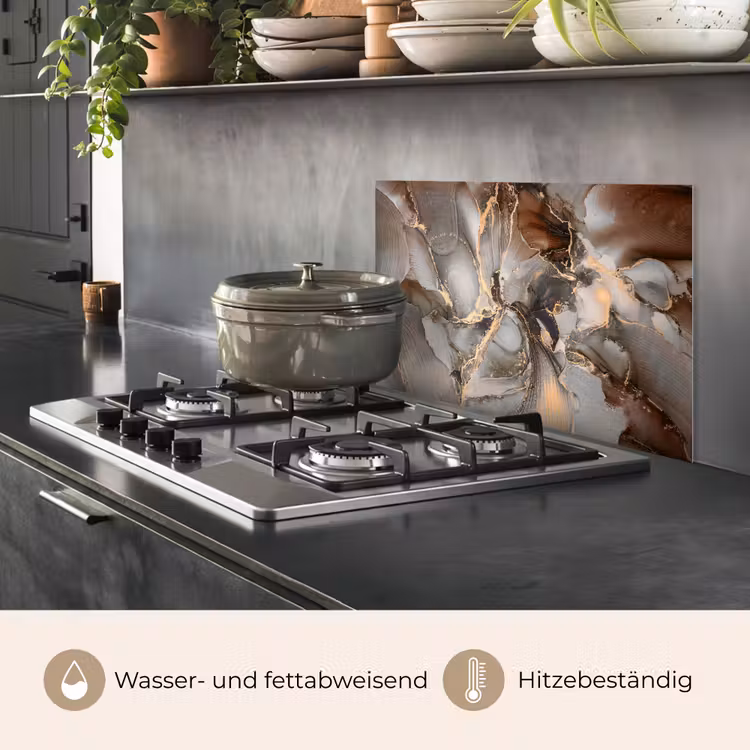 Grijs - Goud - Marmer - Marmerlook keuken achterwand spatscherm klein -usp_DE