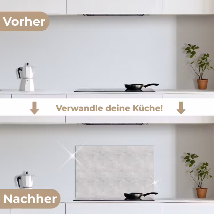 Grijs - Beton - Neutraal keuken achterwand spatscherm klein 900 -voor_na_DE