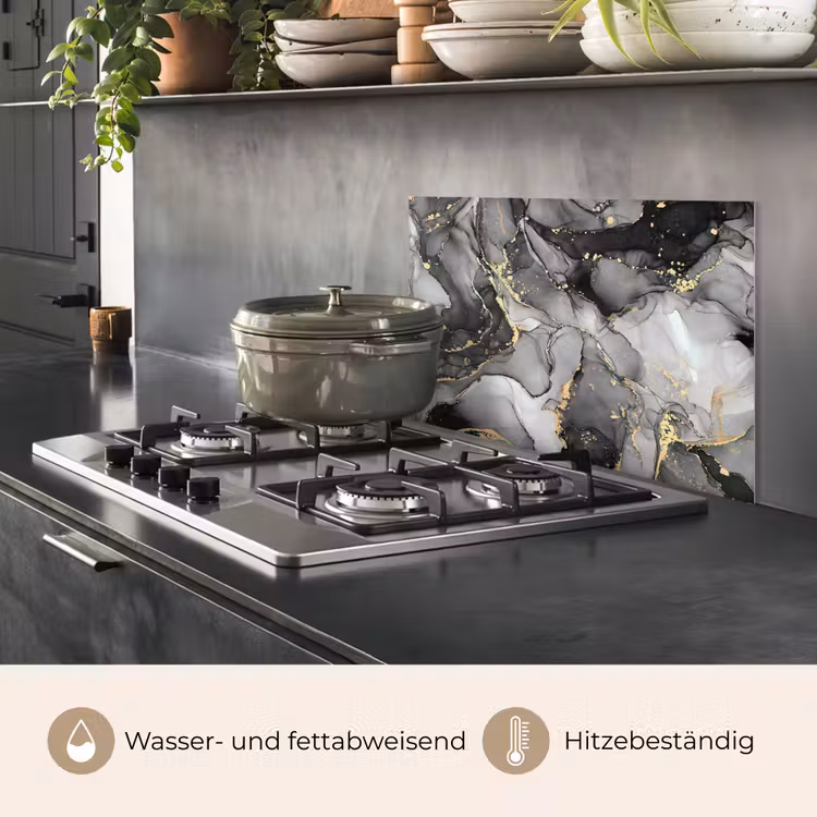 Grijs - Luxe - Goud - Marmer keuken achterwand spatscherm klein -usp_DE
