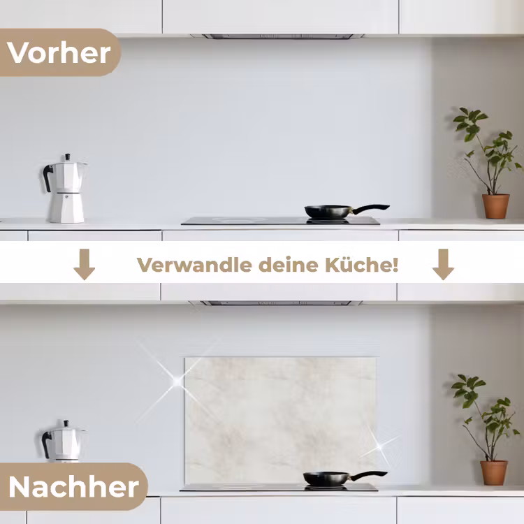 Grijs - Marmer - Aders keuken achterwand spatscherm klein 900 -voor_na_DE