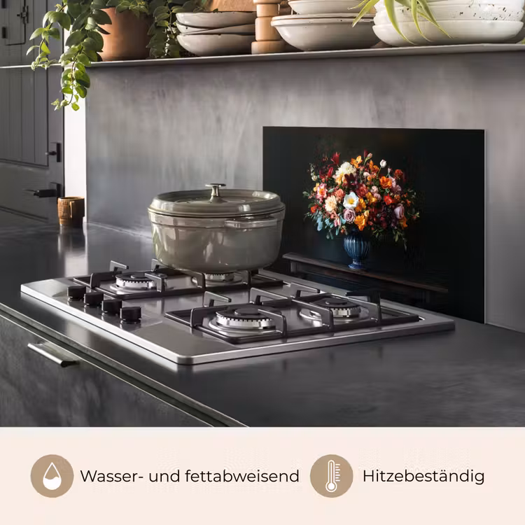 Groot - Bloemen - Vaas - Boeket keuken achterwand spatscherm klein -usp_DE
