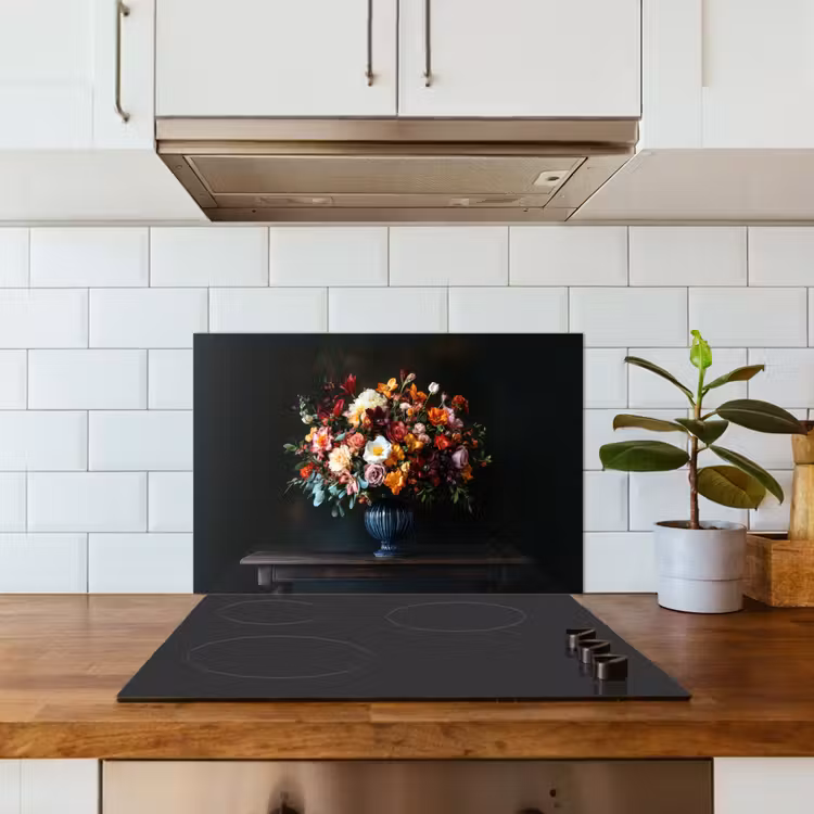 Groot - Bloemen - Vaas - Boeket keuken achterwand spatscherm klein -sfeer2