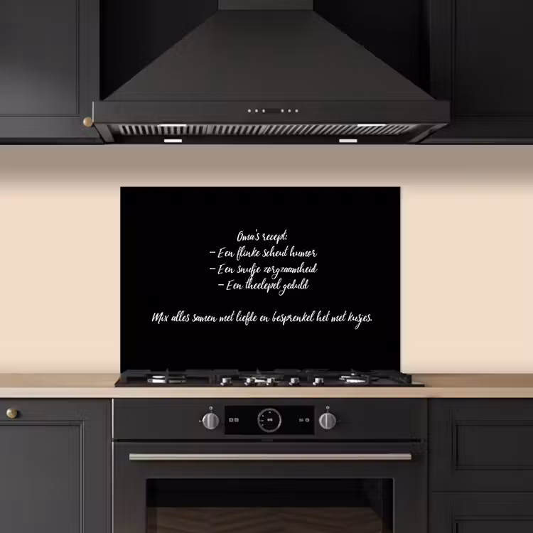 Oma's recept - Koken - Quotes - Spreuken - Oma keuken achterwand spatscherm klein -sfeer1