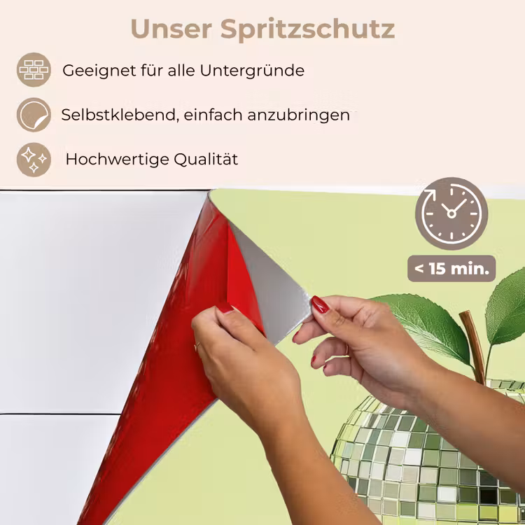 Groen - Disco - Decoratie - Appel keuken achterwand spatscherm klein -spatscherm_DE