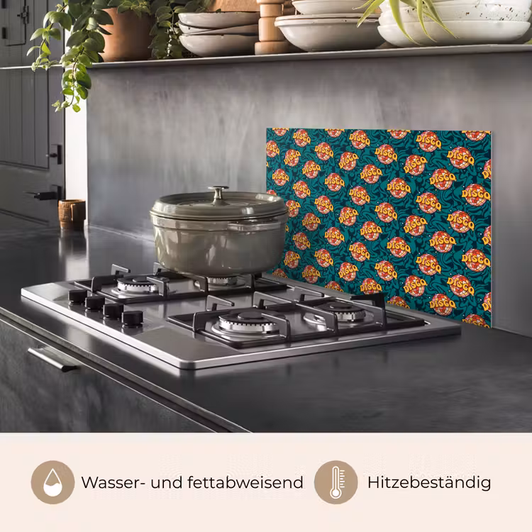 Groen - Disco - Patroon keuken achterwand spatscherm klein 900 -usp_DE