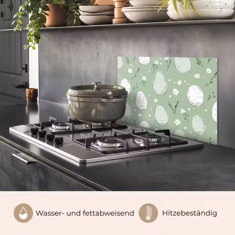 Groen - Eieren - Patroon keuken achterwand spatscherm klein -usp_DE