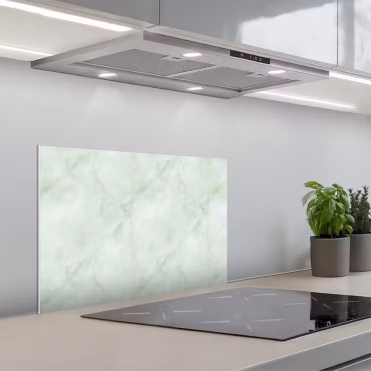 Groen - Marmer - Vloeiende aders keuken achterwand spatscherm klein 900 -3d_schuin
