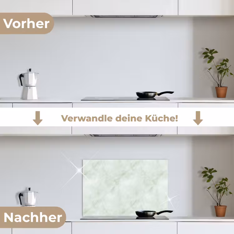 Groen - Marmer - Vloeiende aders keuken achterwand spatscherm klein 900 -voor_na_DE