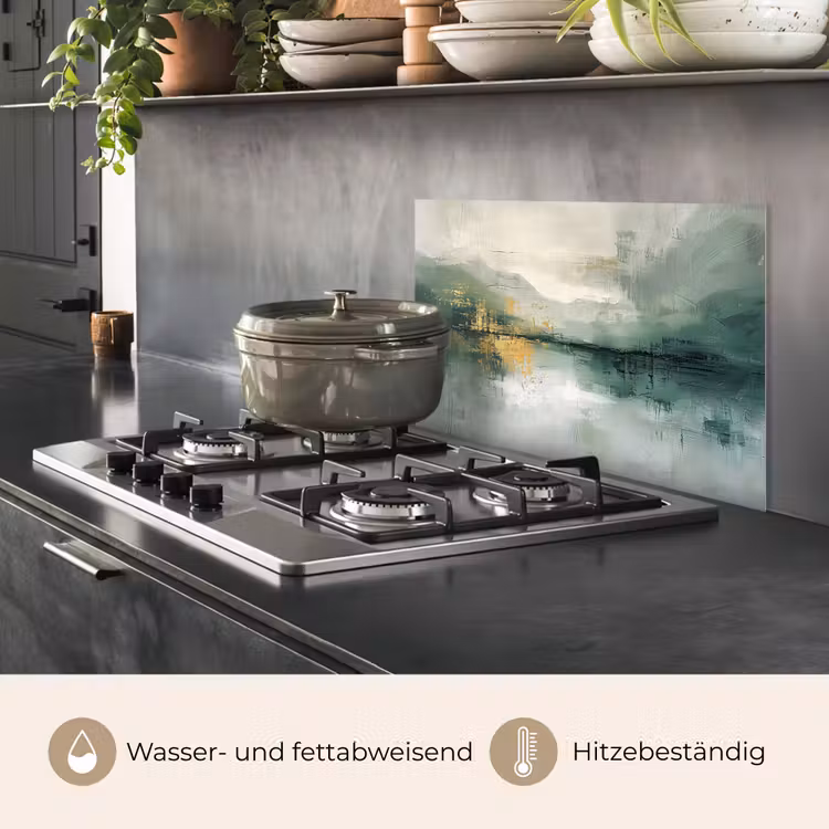Groen - Modern - Abstract - Goud keuken achterwand spatscherm klein -usp_DE