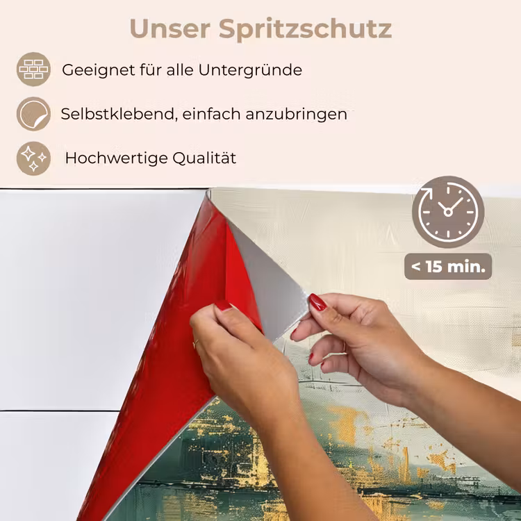 Groen - Modern - Abstract - Goud keuken achterwand spatscherm klein -spatscherm_DE