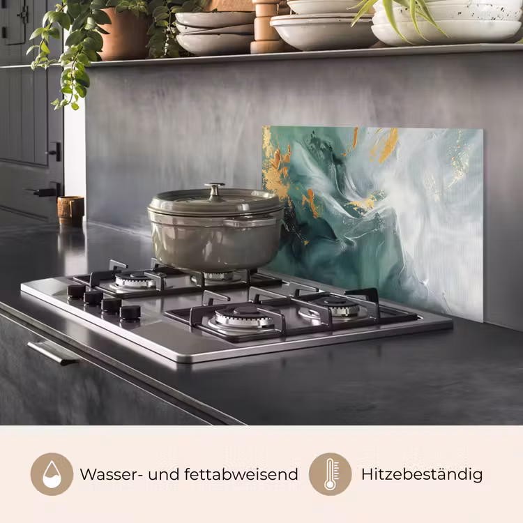 Groen - Modern - Marmer - Abstract keuken achterwand spatscherm klein -usp_DE