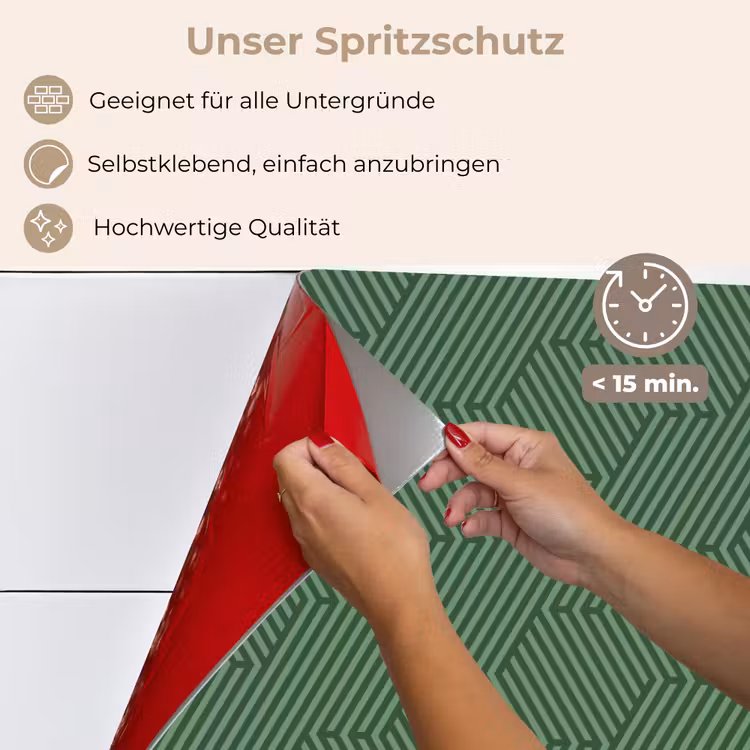 Groen - Strepen - Patroon keuken achterwand spatscherm klein 900 -spatscherm_DE