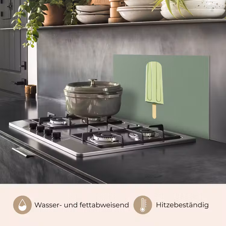 Groen - Waterijsje - Stokje - Illustratie keuken achterwand spatscherm klein -usp_DE