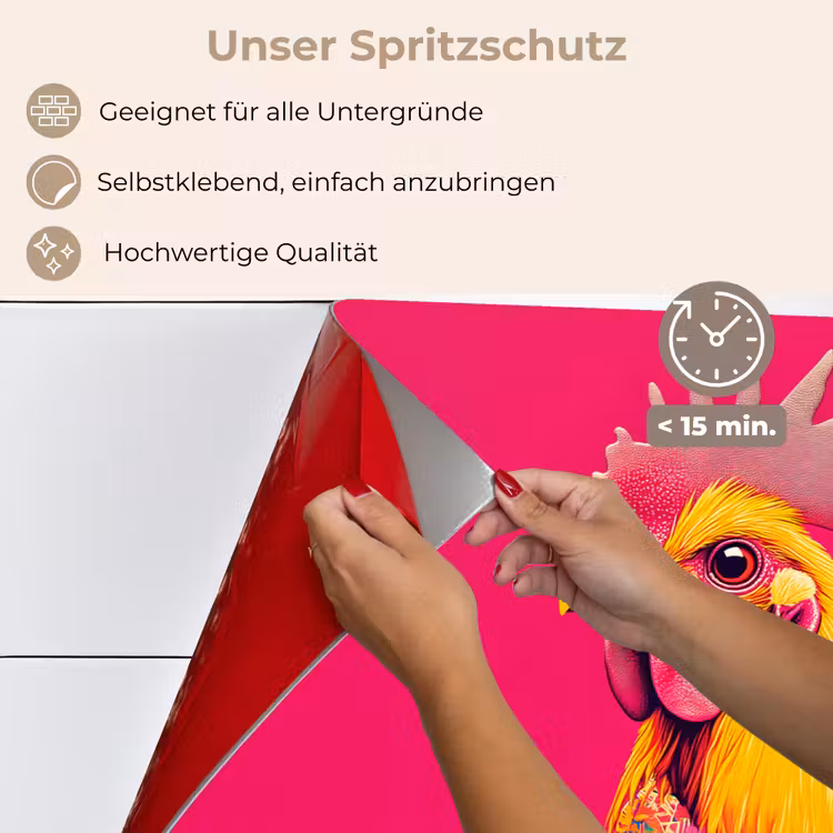 Haan - Kleurrijk - Kimono - Roze keuken achterwand spatscherm klein -spatscherm_DE