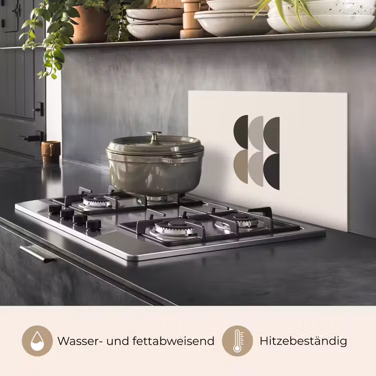 Halve cirkels - Aardetinten - Grafisch keuken achterwand spatscherm klein -usp_DE