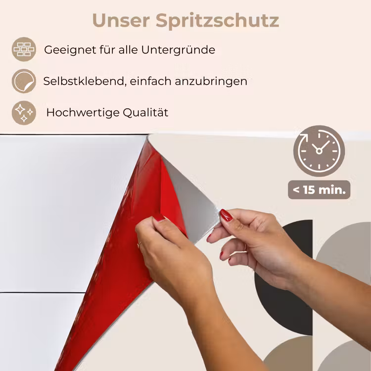 Halve cirkels - Aardetinten - Grafisch keuken achterwand spatscherm klein -spatscherm_DE