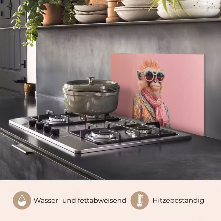 Sjaal - Aap - Zonnebril - Jasje keuken achterwand spatscherm klein -usp_DE