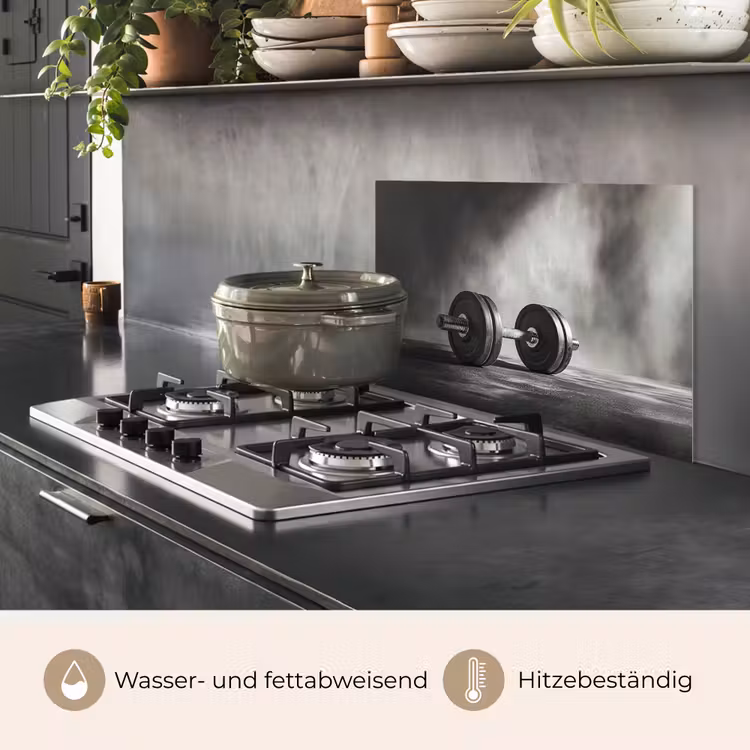 Halter - Gewichten - Zwart keuken achterwand spatscherm klein -usp_DE