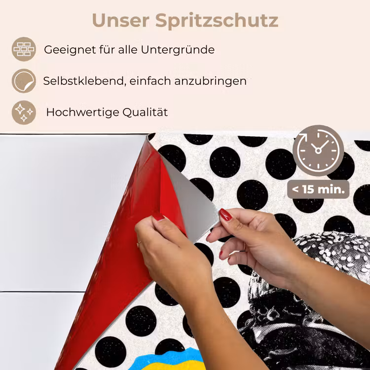 Hamburger - Stippen - Golven - Kleuren keuken achterwand spatscherm klein -spatscherm_DE