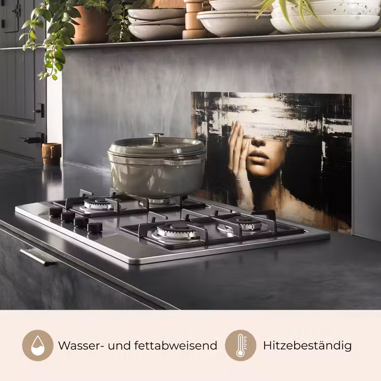 Hand - Gezicht - Strepen - Abstract keuken achterwand spatscherm klein -usp_DE