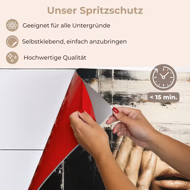 Hand - Gezicht - Strepen - Abstract keuken achterwand spatscherm klein -spatscherm_DE