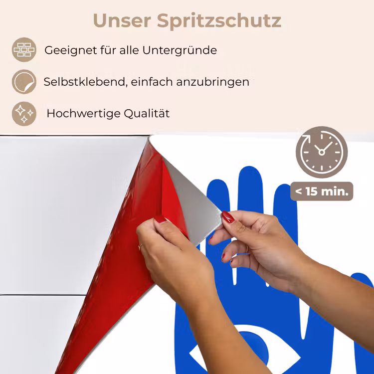 Handen - Twee - Ogen - Blauw keuken achterwand spatscherm klein -spatscherm_DE