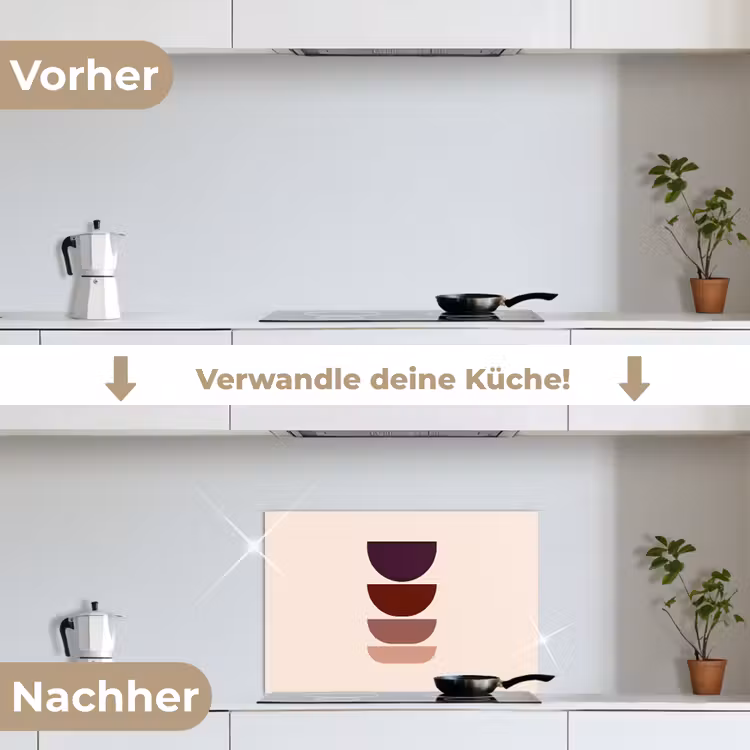 Harmonieus - Symmetrisch - Rood keuken achterwand spatscherm klein -voor_na_DE