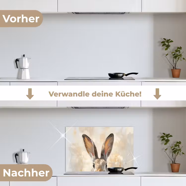 Haas - Oren - Bruin keuken achterwand spatscherm klein -voor_na_DE