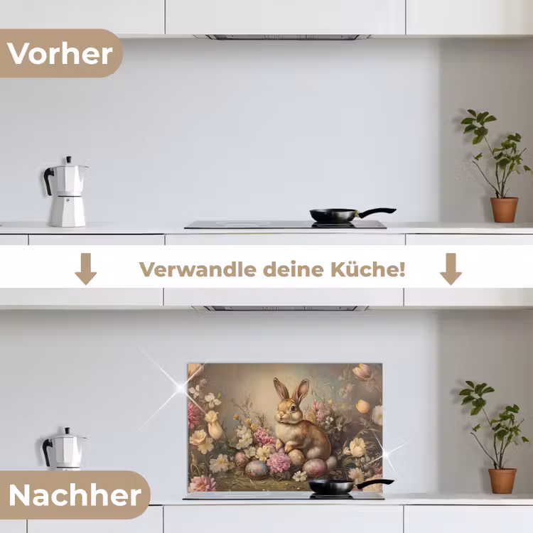 Haas - Stilleven - Bloemen keuken achterwand spatscherm klein -voor_na_DE