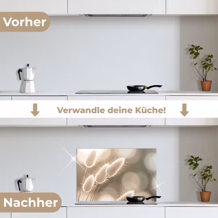 Hazestaartgras - Wit - Zonlicht keuken achterwand spatscherm klein -voor_na_DE