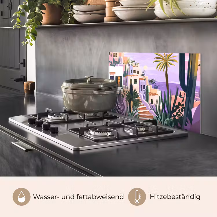 Huizen - Minimalistisch - Palmbomen - Kust keuken achterwand spatscherm klein -usp_DE