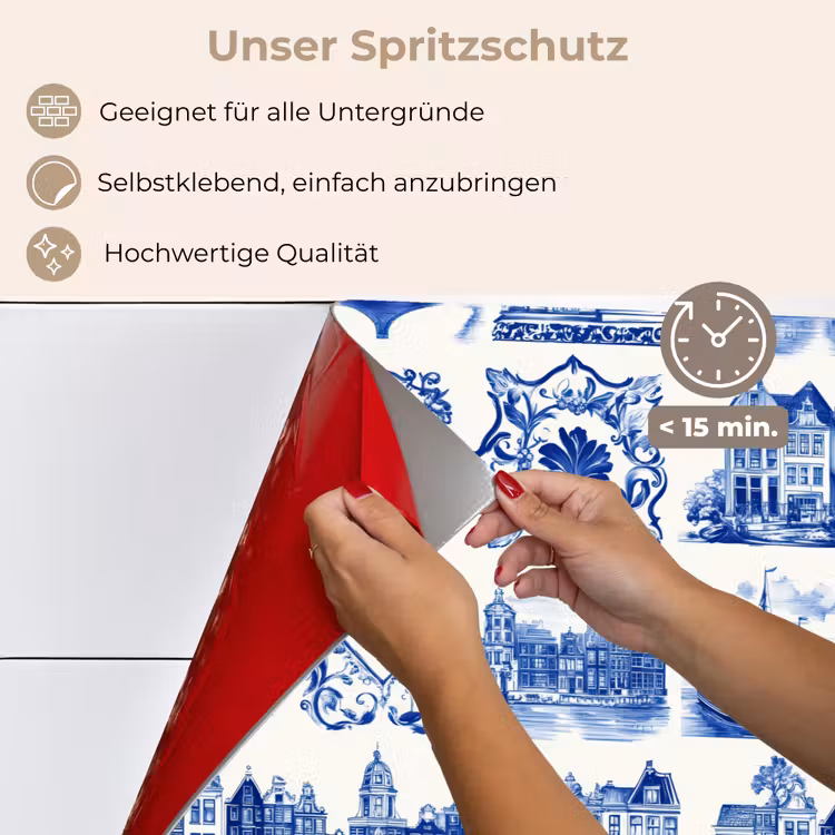 Huizen - Schepen - Blauw keuken achterwand spatscherm klein 900 -spatscherm_DE