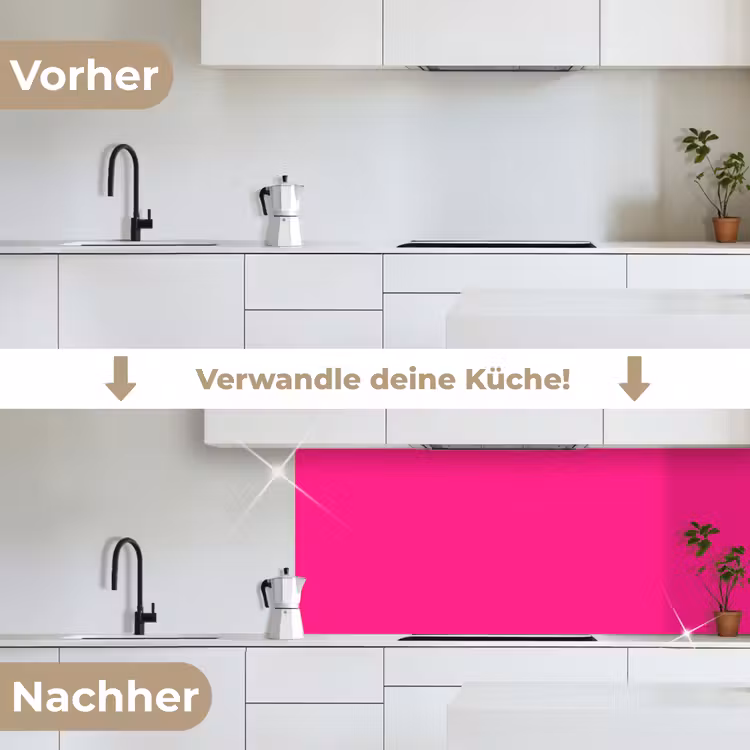 Hot - Fuchsia - Roze keuken achterwand 2 middel 871 -voor-na_DE