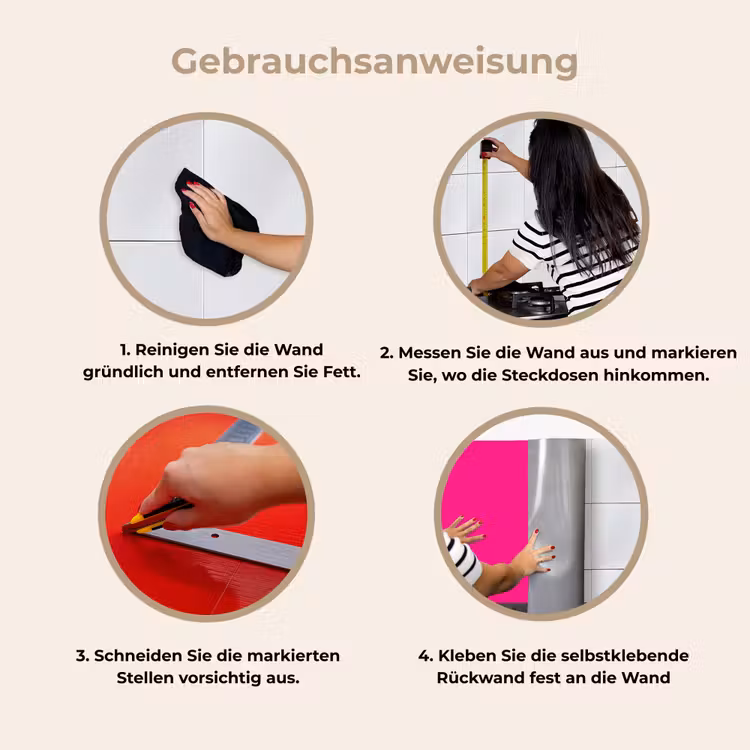 Hot - Fuchsia - Roze keuken achterwand 2 middel 871 -gebruiksaanwijzing_DE