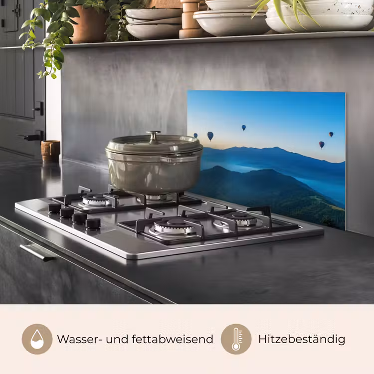 Luchtballonnen - Bergen - Zonsopgang - Landschap keuken achterwand spatscherm klein -usp_DE